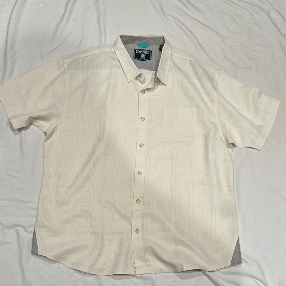 Men's Seapointe Cream Short Sleeve Shirt
